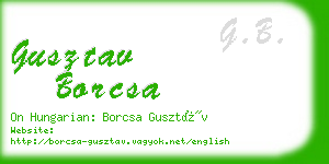 gusztav borcsa business card